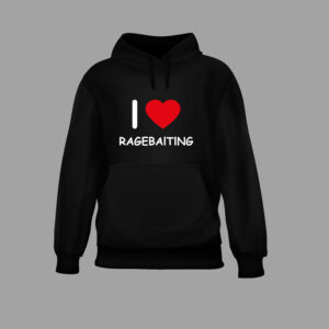 Czarna bluza z nadrukiem I ♥ RAGEBAITING.