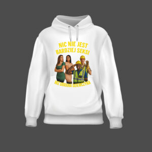 Bluza z nadrukiem postaci i napisem Nic nie jest bardziej seksi niż ubrana dziewczyna.