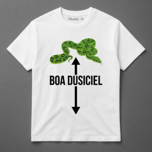 Koszulka z wężem boa i napisem Boa Dusiciel.