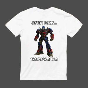 Koszulka z nadrukiem robota i napisem Jestem Trans... Transformerem.