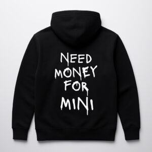 Czarna bluza z kapturem z napisem Need Money for Mini.
