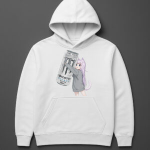Bluza z kapturem z anime dziewczyną trzymającą puszkę napoju energetycznego Monster.