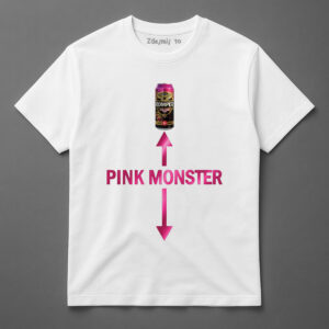 Koszulka z napisem PINK MONSTER oraz ilustracją napoju.