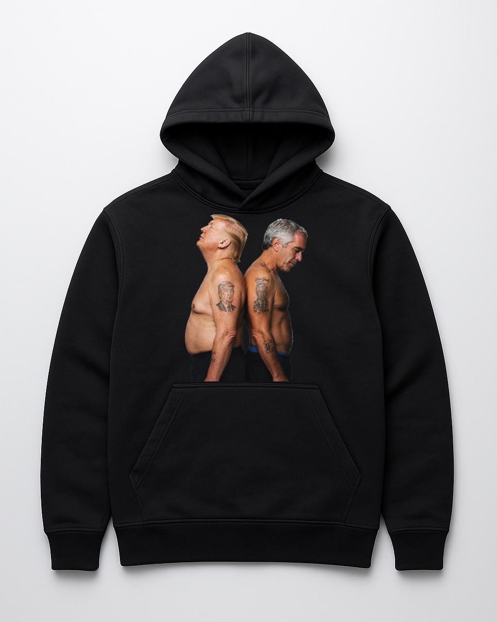 Bluza z kapturem z grafiką przedstawiającą mężczyzn w pozycji stojącej.