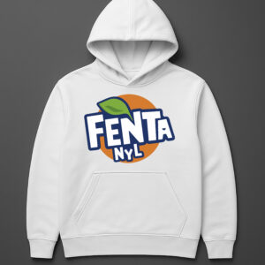 Hoodie z logo FENTA na pomarańczowym tle, idealny na casualowe stylizacje.
