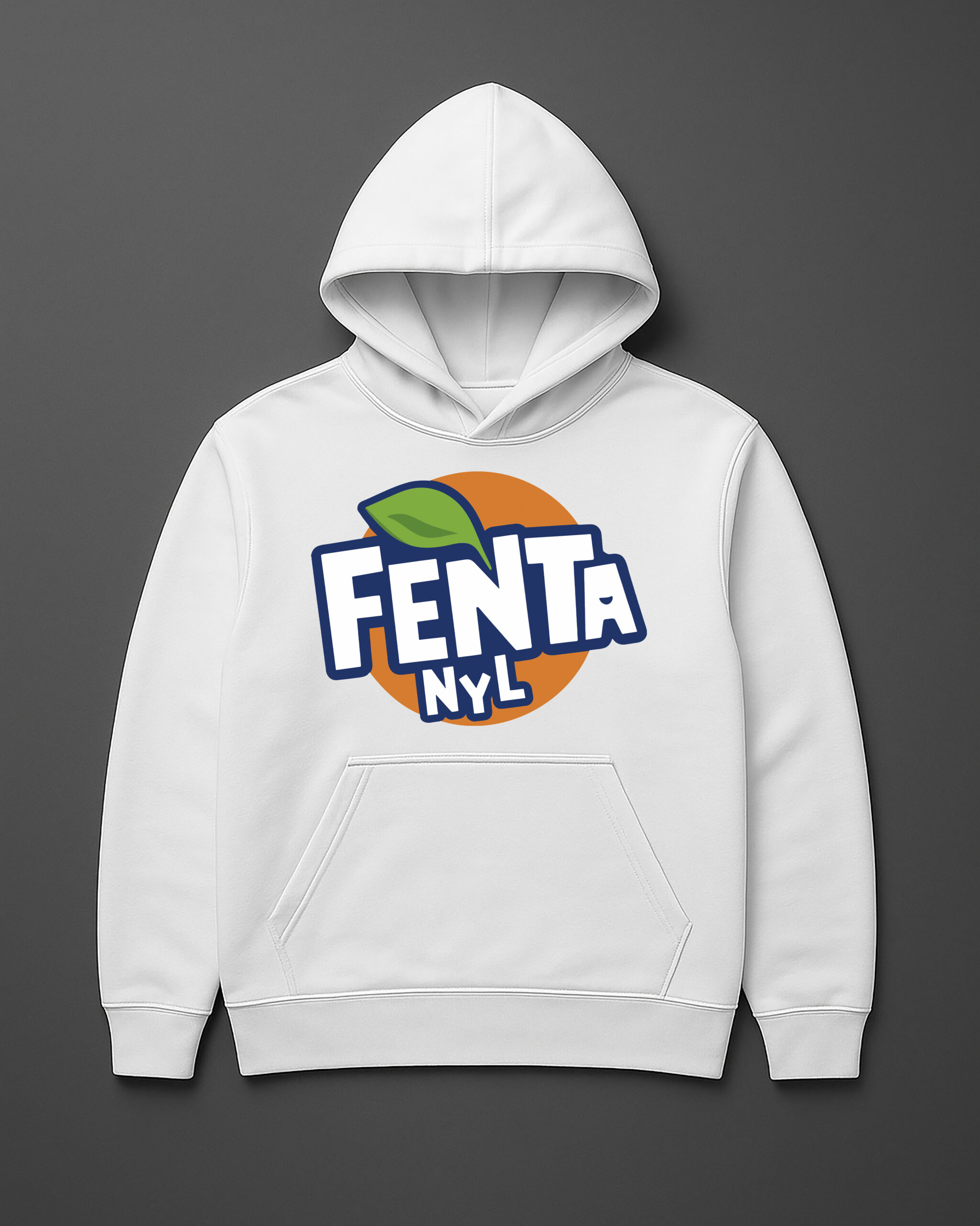Hoodie z logo FENTA na pomarańczowym tle, idealny na casualowe stylizacje.