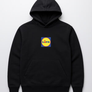 Czarna bluza z kapturem z logo LITR na piersi. Idealna na co dzień.