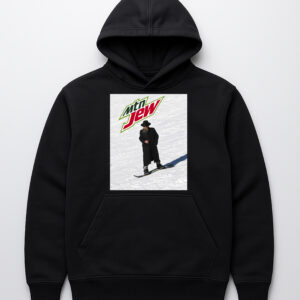 Hoodie z grafiką Mtn Jew i narciarzem na śniegu.